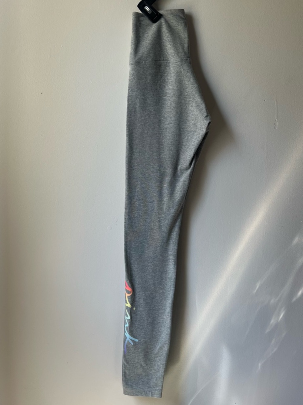 PINK Victoria's Secret Gray Leggings with Rainbow Pink Logo